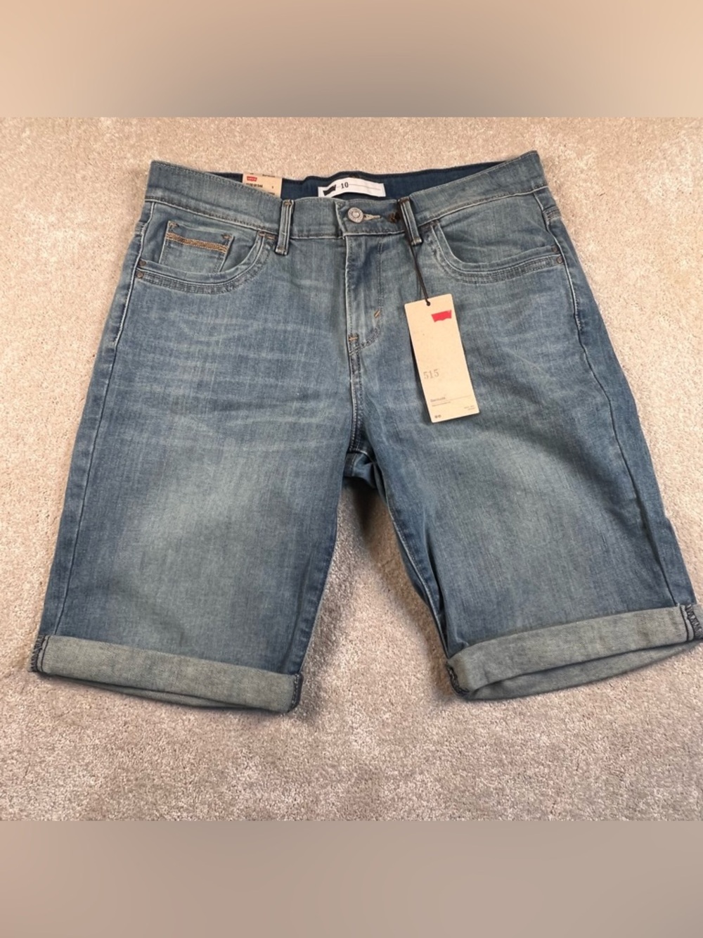 Levis 515 Bermuda Shorts Denim Blue Jean NWT 5 Pocket Medium Wash women's 10